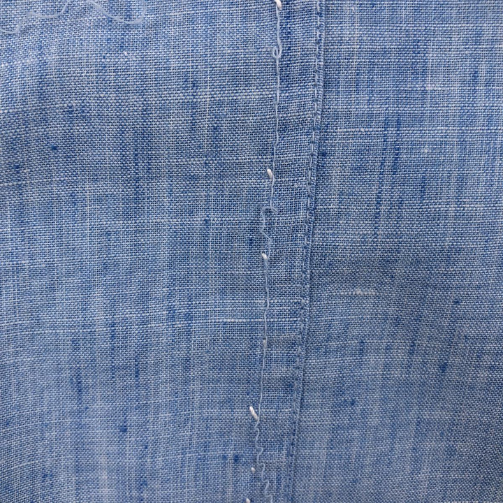 Christian Dior B. Altman & Co. Short-Sleeve Chambray Shirt, Boxy Shirt, Men's Size L (approx.) polyester blue type Vintage Second Hand