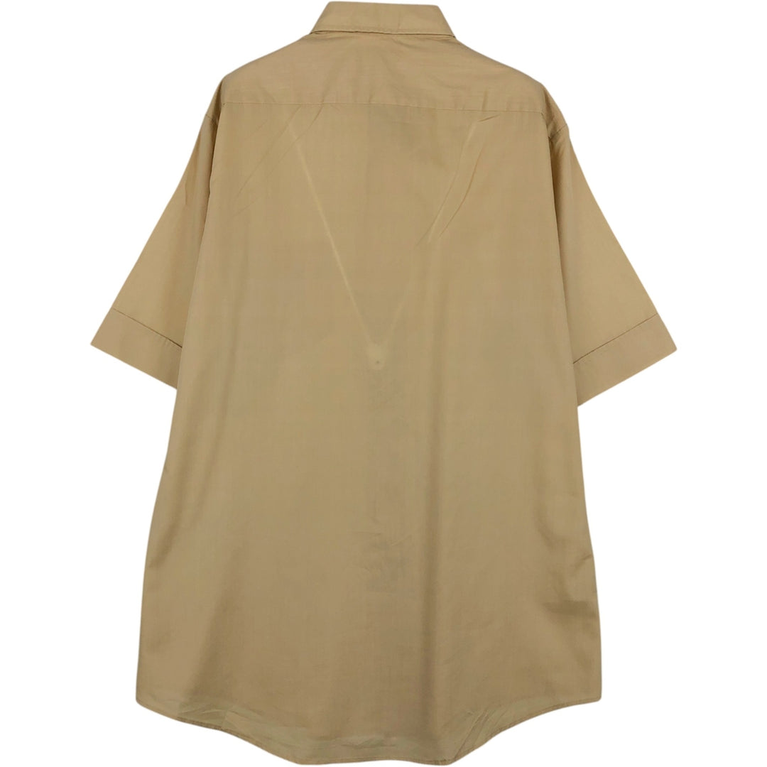 60s-70'S Friar Tuck Stand Collar Short-Sleeve Shirt, Made in USA, Men's Size M (Equivalent), Vintage unclear Beige type Vintage Second Hand