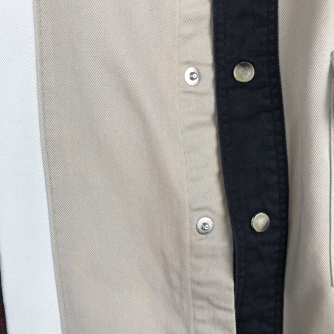 1990'S Wrangler short-sleeved Western shirt, men's size M equivalent, vintage. cotton Beige type Vintage Second Hand