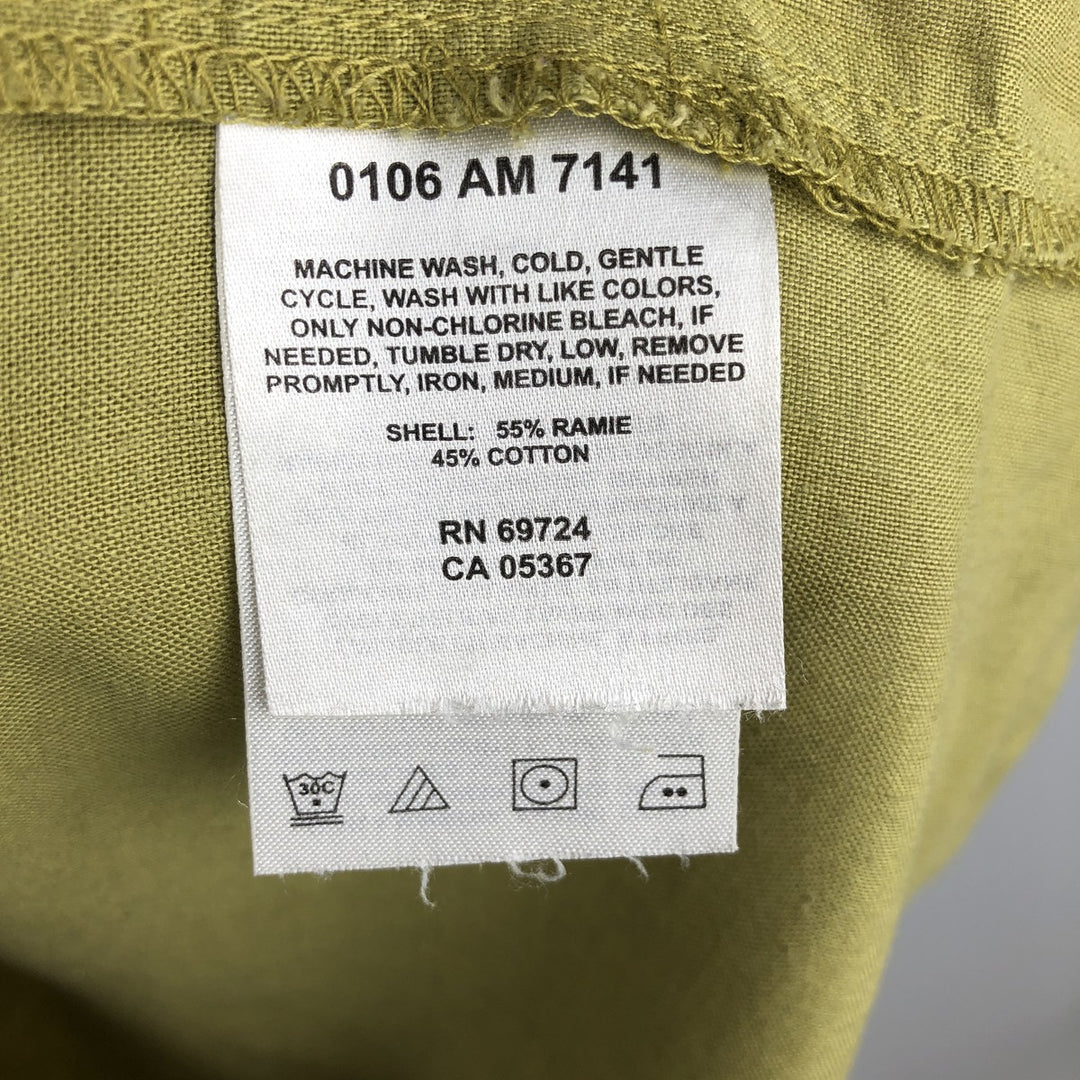 2000'S Columbia Short-Sleeve Ramie x Cotton Shirt, Men's Size L (approx.) Lamy Khaki type Vintage Second Hand
