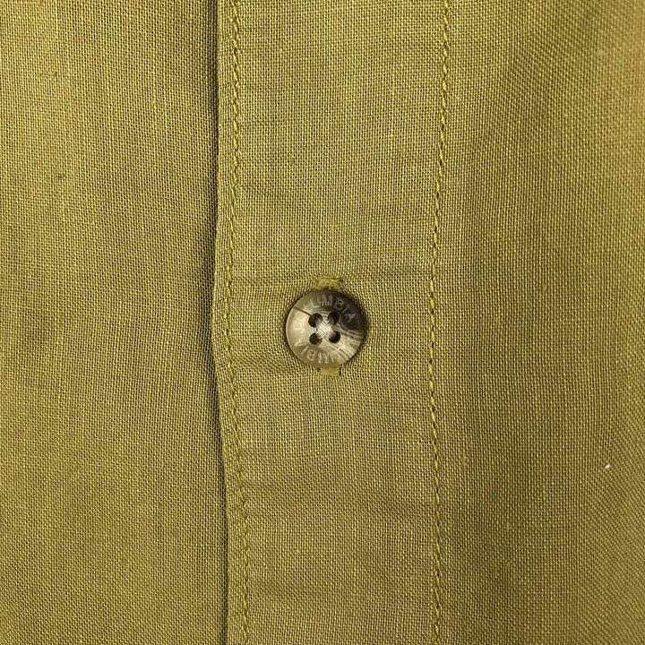 2000'S Columbia Short-Sleeve Ramie x Cotton Shirt, Men's Size L (approx.) Lamy Khaki type Vintage Second Hand