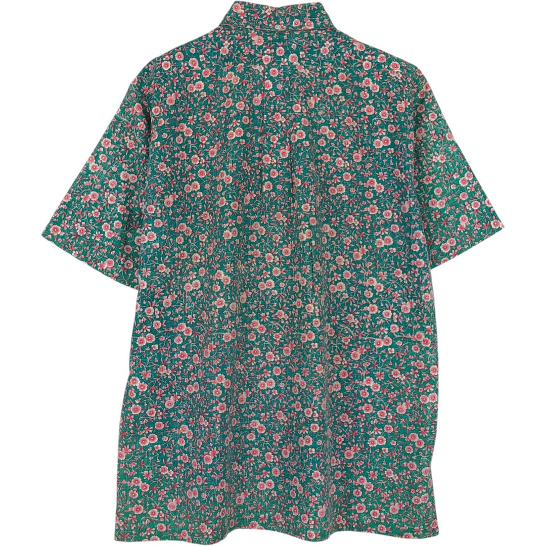 90'S Reyn Spooner Commemorative Classics Floral Pullover Button-Down Aloha Shirt Boxy Shirt cotton green type Vintage Second Hand