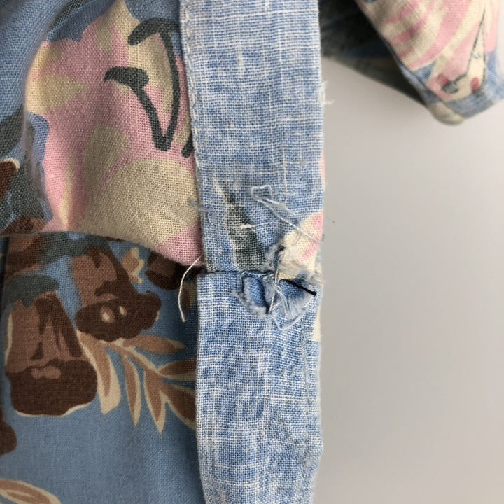 90'S Reyn Spooner Bikini Tag All-over Floral Print Pullover Button-Down Aloha Shirt Boxy Shirt Men's XL Equivalent unclear Blue type light blue Vintage Second Hand