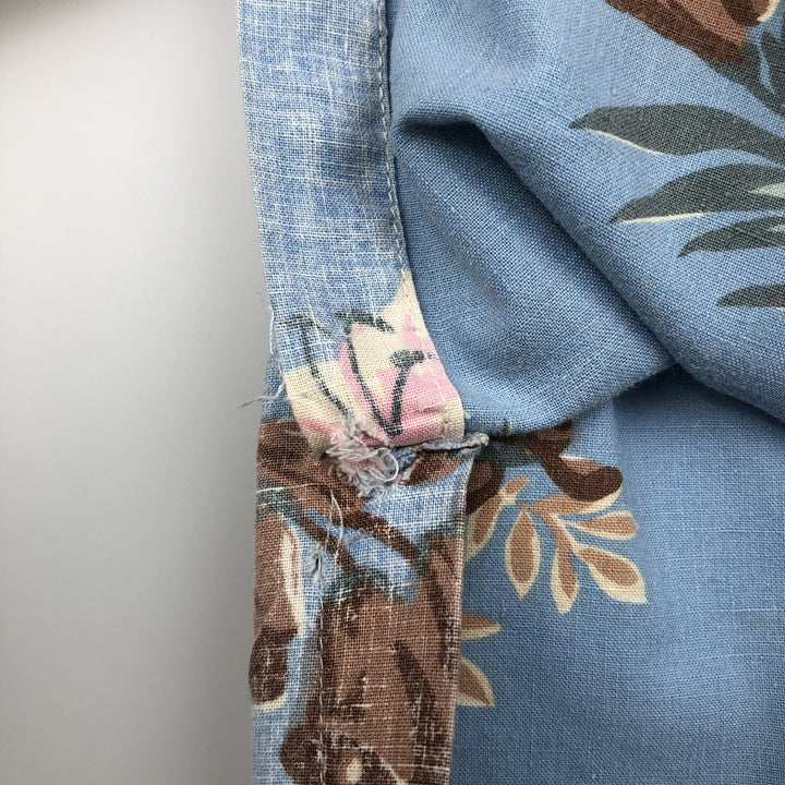 90'S Reyn Spooner Bikini Tag All-over Floral Print Pullover Button-Down Aloha Shirt Boxy Shirt Men's XL Equivalent unclear Blue type light blue Vintage Second Hand