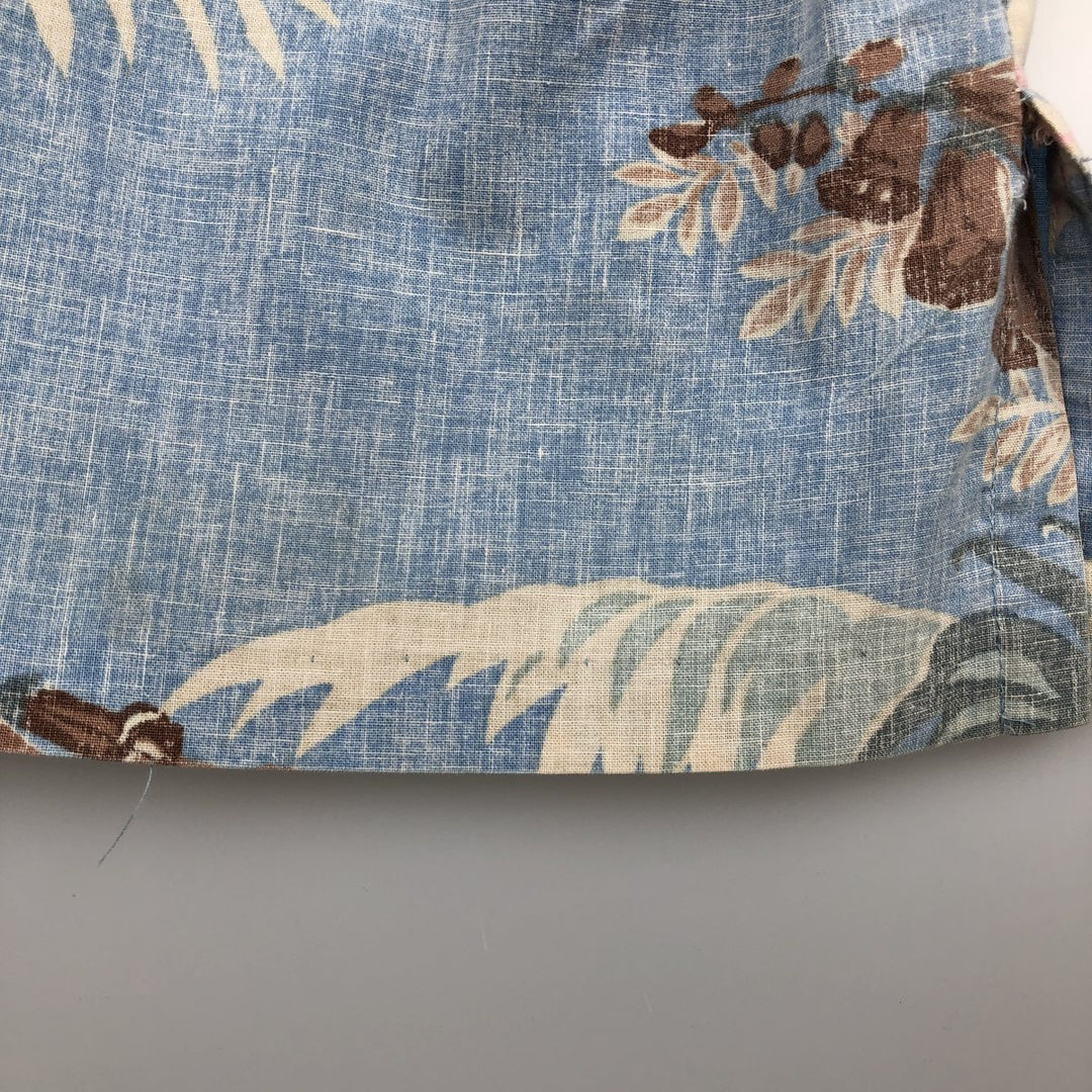 90'S Reyn Spooner Bikini Tag All-over Floral Print Pullover Button-Down Aloha Shirt Boxy Shirt Men's XL Equivalent unclear Blue type light blue Vintage Second Hand