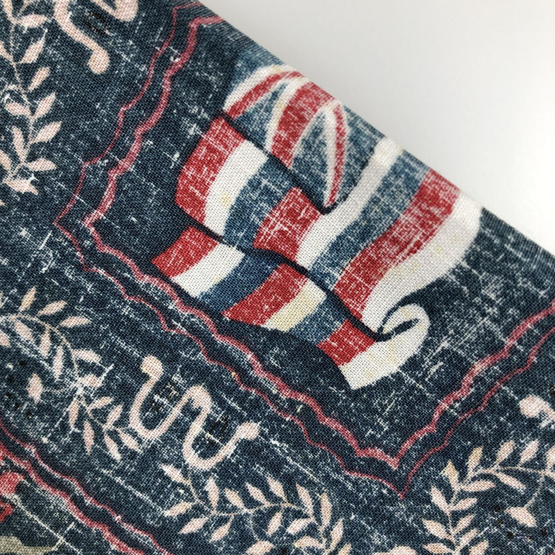 90'S Reyn Spooner Bikini Tag All-over Print Lahaina Sailor Pullover Button-down Aloha Shirt Boxy Shirt cotton navy blue type Vintage Second Hand