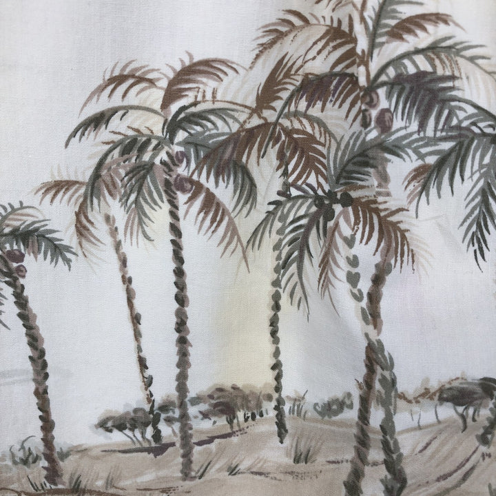 Ralph Lauren CHAPS all-over print button-down Hawaiian Aloha shirt, men's size XL. cotton Beige type Vintage Second Hand