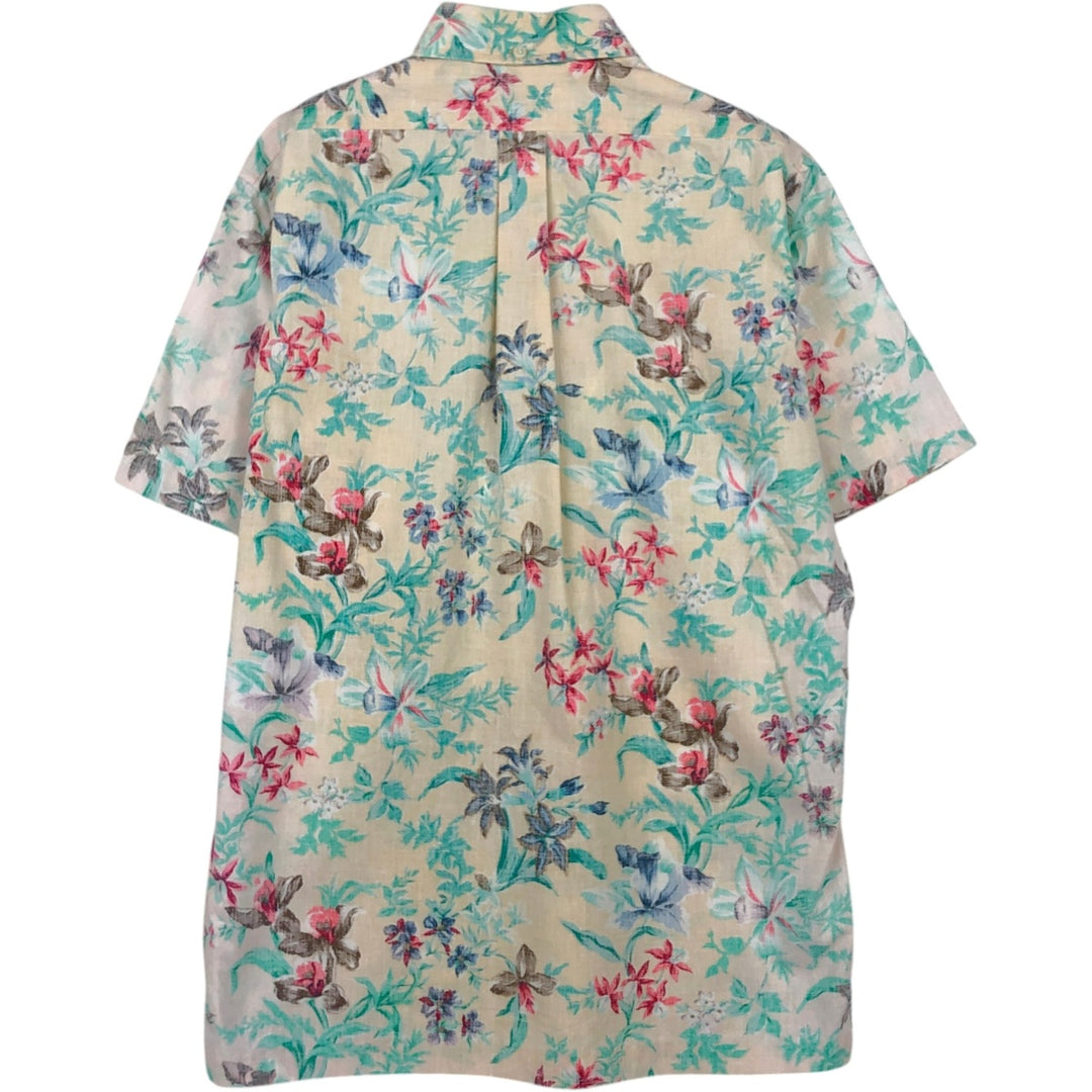80'S Reyn Spooner Gold Tag Nude Tag Floral Pullover Button-Down Aloha Shirt Boxy Shirt Men's Size S (approx.) cotton unbleached Vintage Second Hand