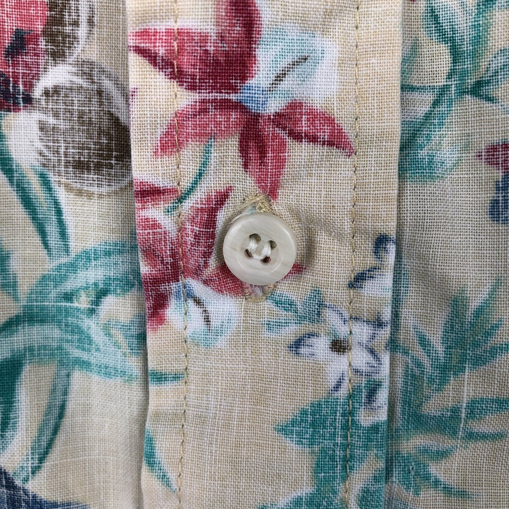 80'S Reyn Spooner Gold Tag Nude Tag Floral Pullover Button-Down Aloha Shirt Boxy Shirt Men's Size S (approx.) cotton unbleached Vintage Second Hand