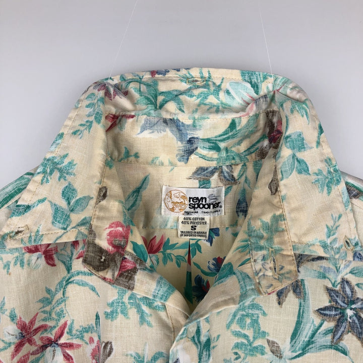 80'S Reyn Spooner Gold Tag Nude Tag Floral Pullover Button-Down Aloha Shirt Boxy Shirt Men's Size S (approx.) cotton unbleached Vintage Second Hand
