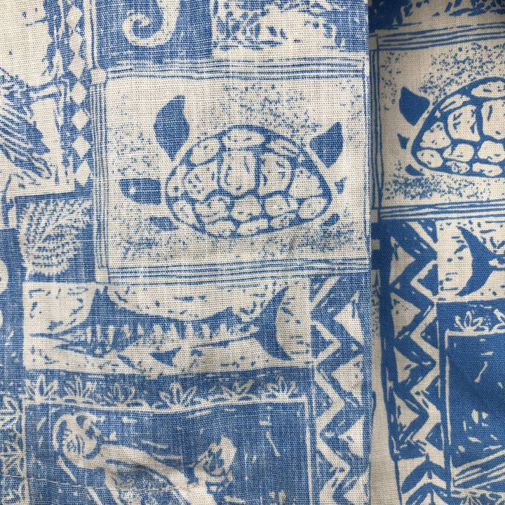 80s-90'S Hawaii All-Over Print Open Collar Hawaiian Aloha Shirt, Boxy Shirt, Made in Hawaii, Men's XL Equivalent, Vintage unclear Blue type light blue Vintage Second Hand