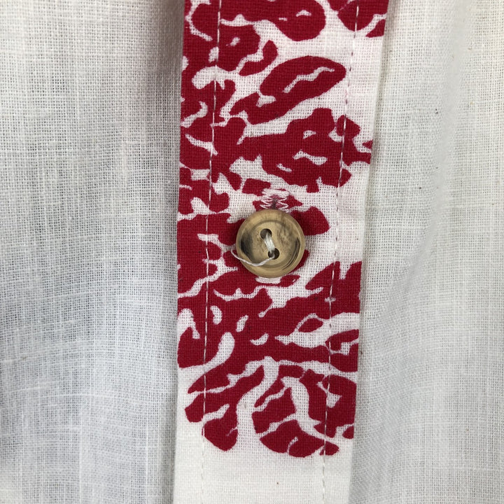 Cooke Street LIBERTY HOUSE All-over print Hawaiian Aloha shirt, boxy style, made in USA, men's size M equivalent, vintage. polyester ivory Vintage Second Hand