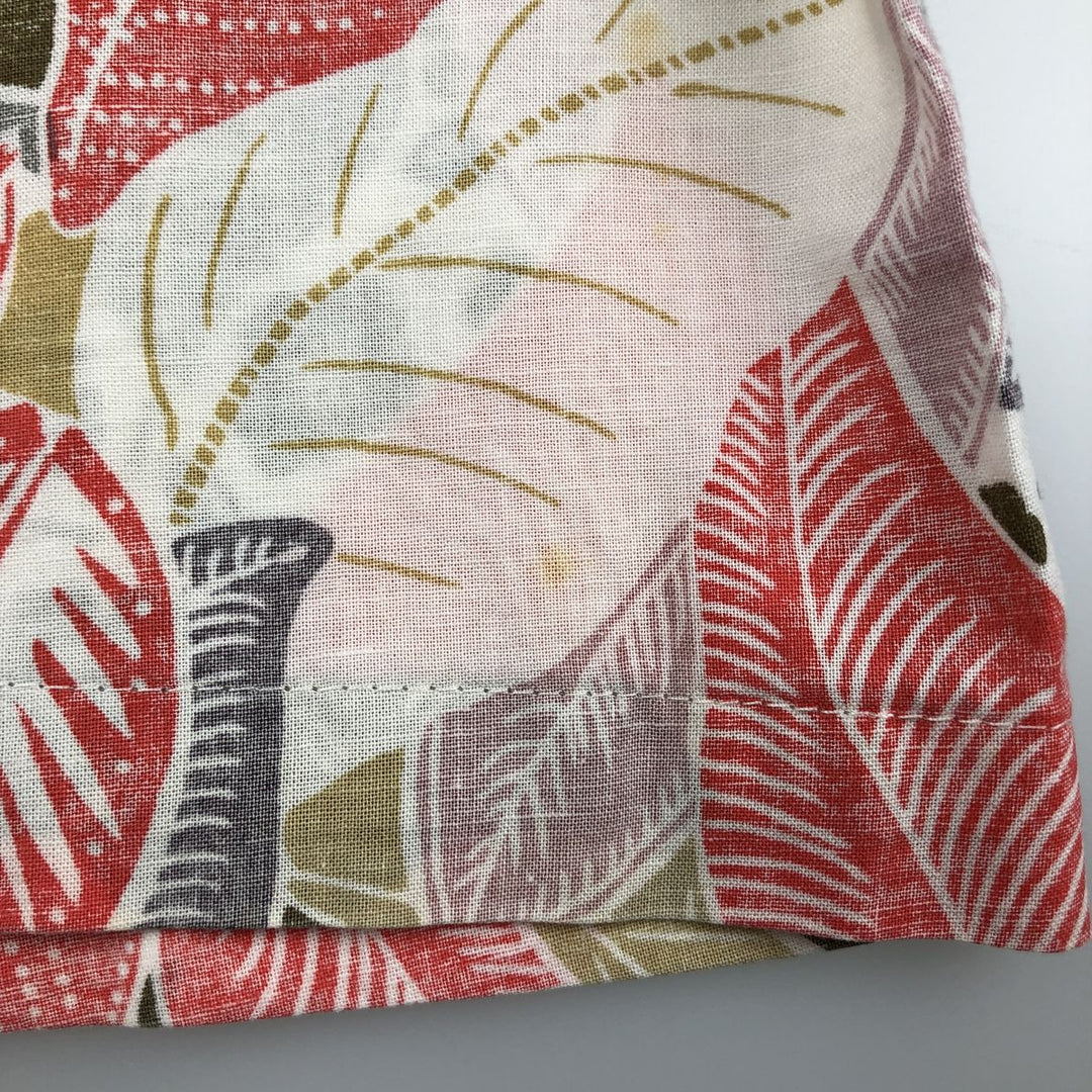 MFO Hawaii All-over Leaf Pattern Hawaiian Aloha Shirt, Boxy Shirt, Made in Hawaii, Men's Size M (Equivalent), Vintage unclear ivory Vintage Second Hand