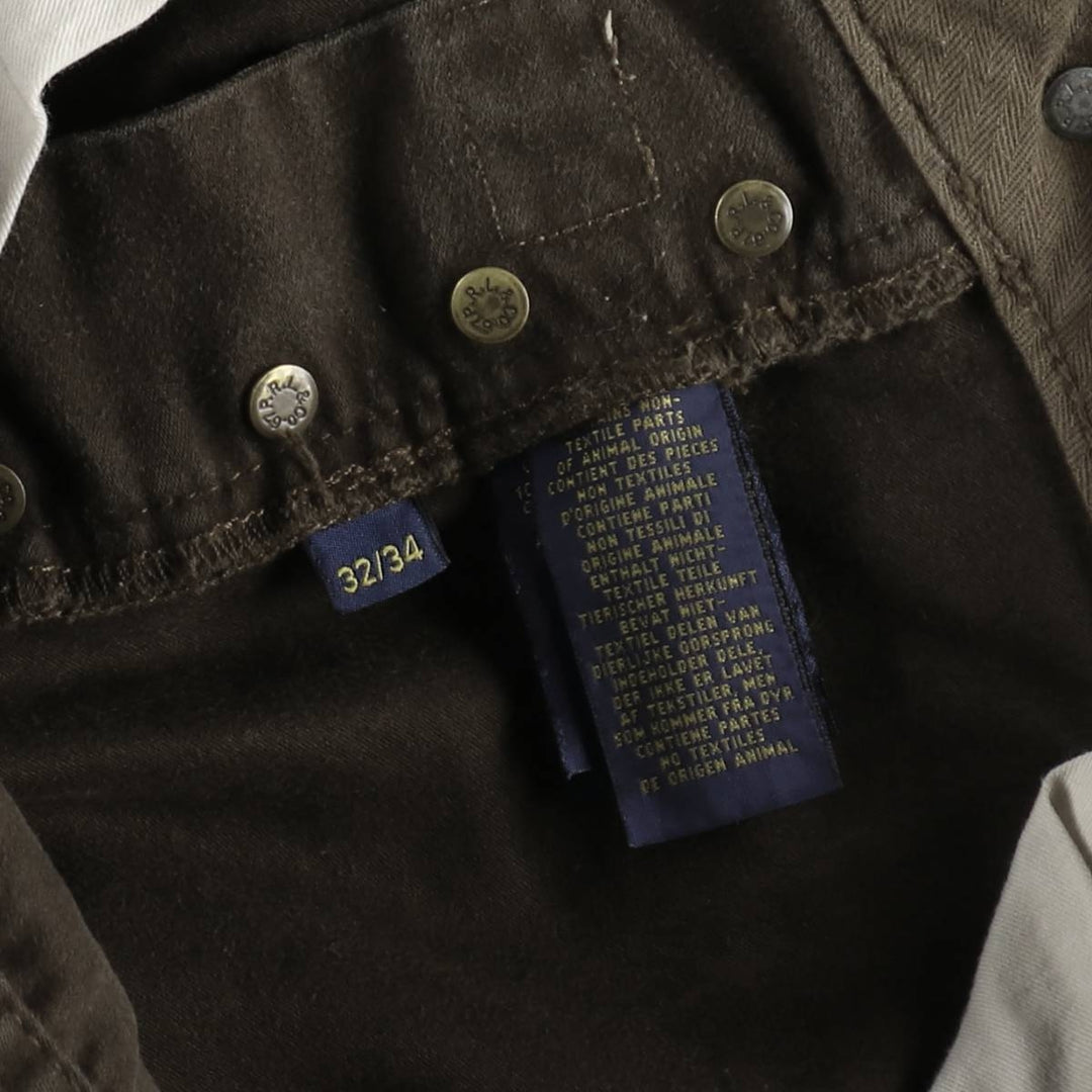 Ralph Lauren POLO RALPH LAUREN Men's Cotton Pants, Size W34 cotton Khaki type brown Vintage Second Hand
