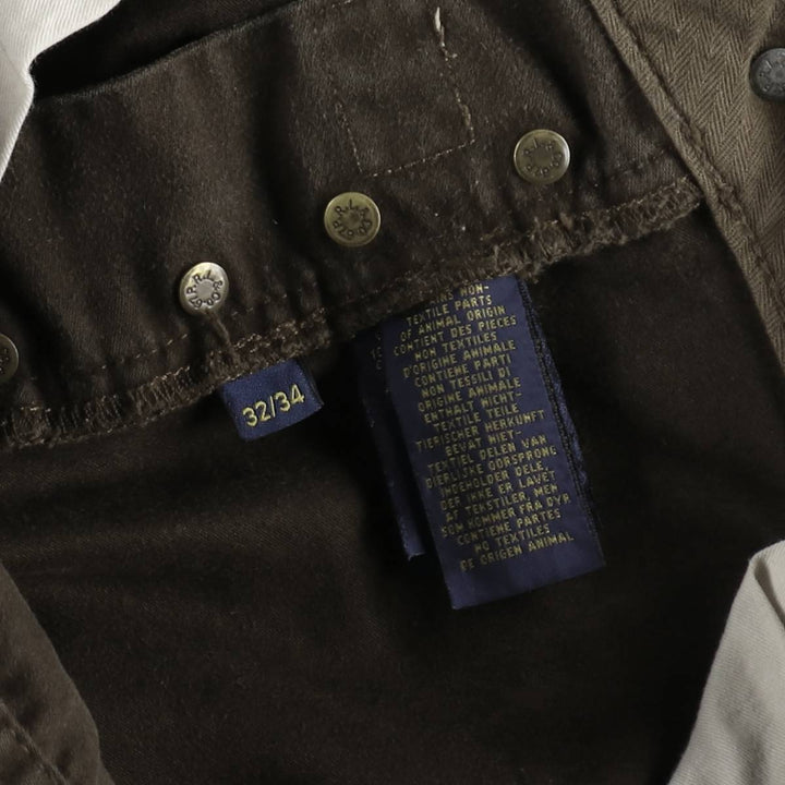 Ralph Lauren POLO RALPH LAUREN Men's Cotton Pants, Size W34 cotton Khaki type brown Vintage Second Hand