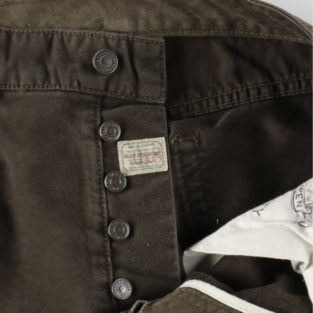 Ralph Lauren POLO RALPH LAUREN Men's Cotton Pants, Size W34 cotton Khaki type brown Vintage Second Hand