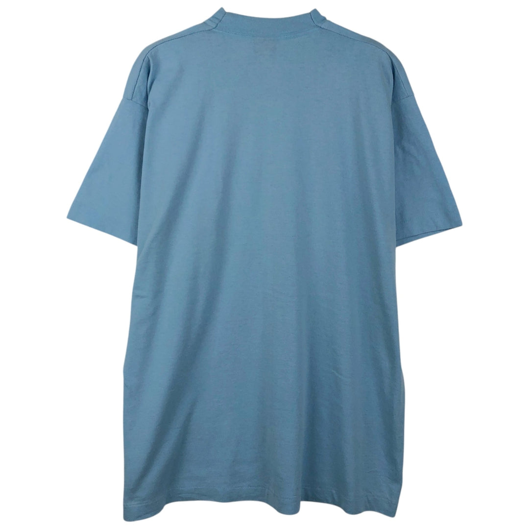 90'S Screen Stars Best Plain T-Shirt Made in USA Men's XL Vintage cotton Blue type light blue Vintage Second Hand