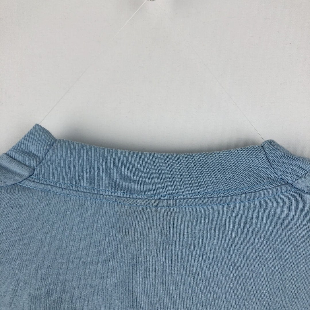 90'S Screen Stars Best Plain T-Shirt Made in USA Men's XL Vintage cotton Blue type light blue Vintage Second Hand