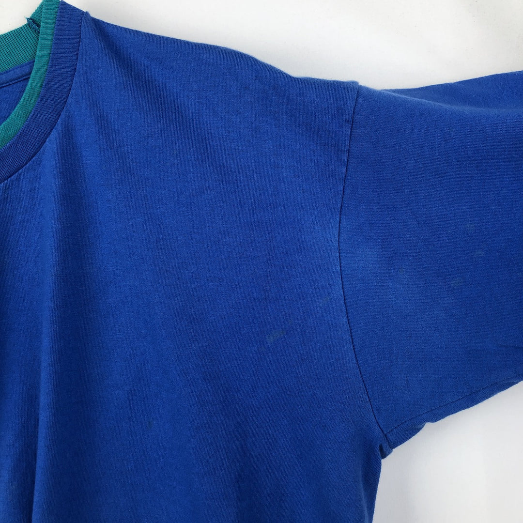 90'S Fruit of the Loom plain T-shirt, made in the USA, men's XL size, vintage cotton blue type Vintage Second Hand