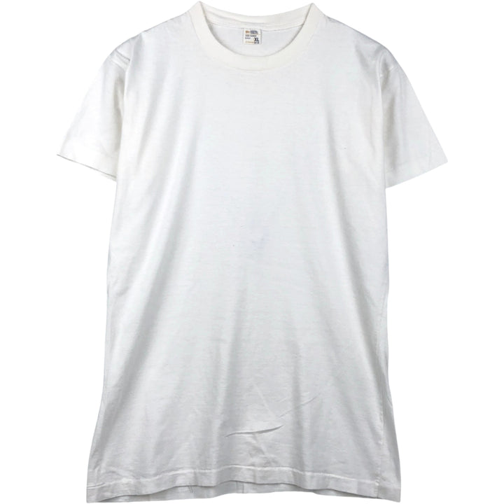 70s-80'S JCPenney Plain T-Shirt, XL (Size 46-48, equivalent to men's XL), Vintage cotton white type Vintage Second Hand