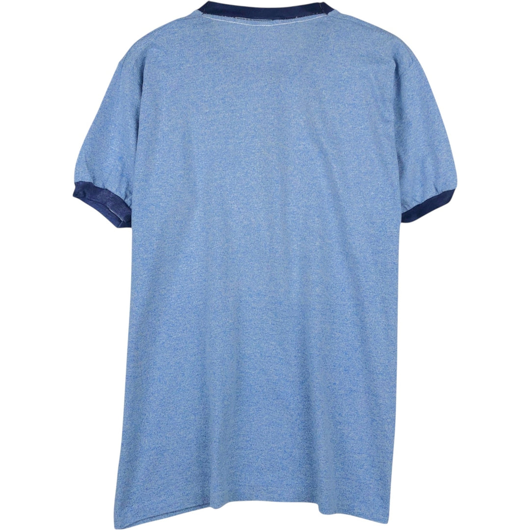 80'S Screen Stars Ringer T-Shirt, Men's Size XL (Equivalent), Vintage unclear blue type Vintage Second Hand