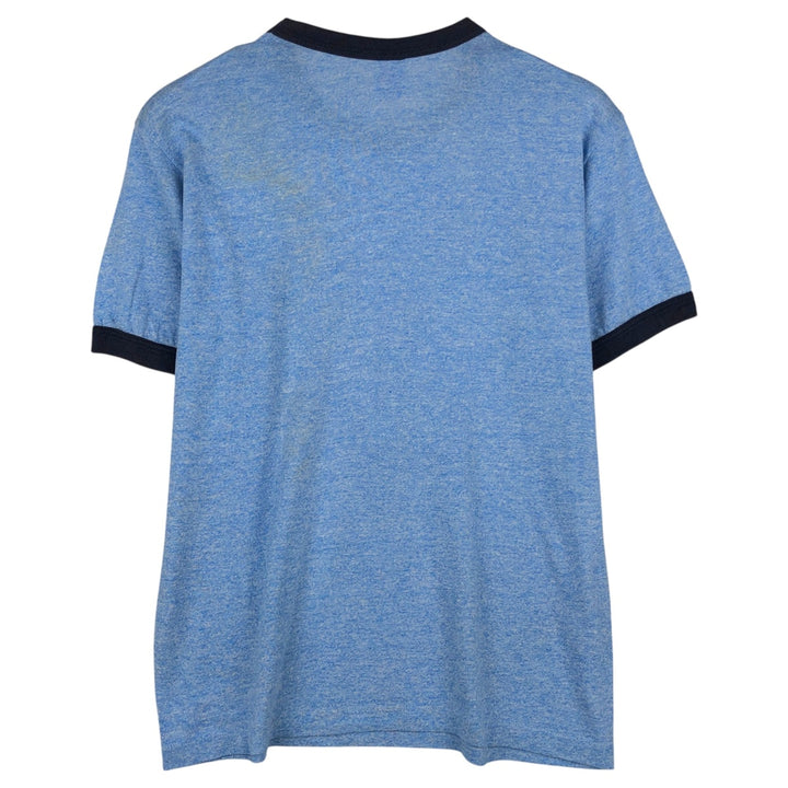 90'S Russell Ringer T-Shirt, Made in USA, Men's Size M (Equivalent), Vintage polyester Blue type light blue Vintage Second Hand