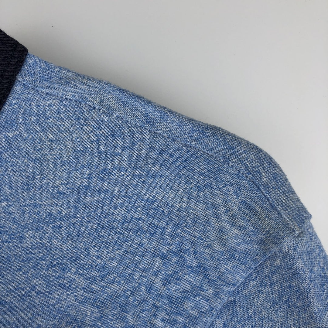 90'S Russell Ringer T-Shirt, Made in USA, Men's Size M (Equivalent), Vintage polyester Blue type light blue Vintage Second Hand