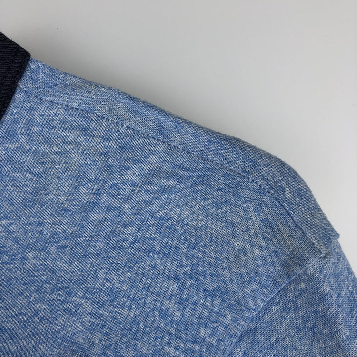 90'S Russell Ringer T-Shirt, Made in USA, Men's Size M (Equivalent), Vintage polyester Blue type light blue Vintage Second Hand
