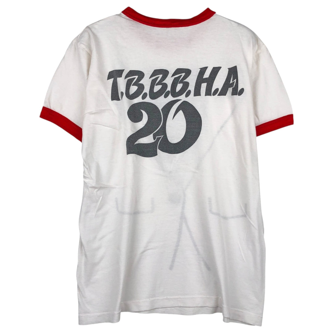 90'S TIGER BRAND Ringer Trompe-l'oeil T-shirt, Made in Canada, Men's Size L (approx.) cotton white type Vintage Second Hand