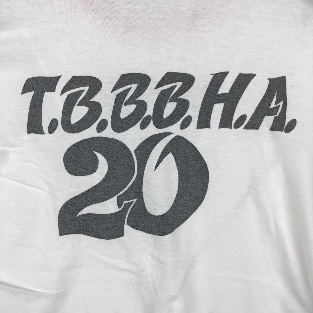 90'S TIGER BRAND Ringer Trompe-l'oeil T-shirt, Made in Canada, Men's Size L (approx.) cotton white type Vintage Second Hand