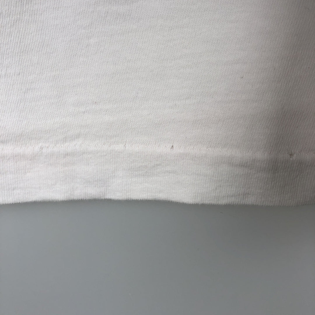 90'S TIGER BRAND Ringer Trompe-l'oeil T-shirt, Made in Canada, Men's Size L (approx.) cotton white type Vintage Second Hand