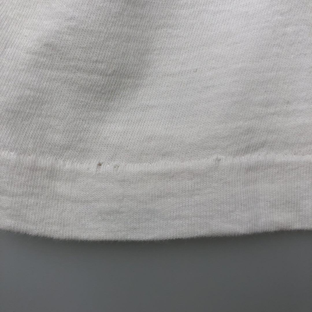 90'S TIGER BRAND Ringer Trompe-l'oeil T-shirt, Made in Canada, Men's Size L (approx.) cotton white type Vintage Second Hand