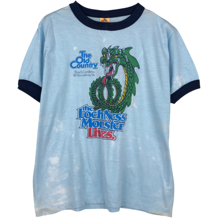 ~90'S The Old Country Busch Gardens Williamsburg Ringer T-shirt, Men's Size L polyester Blue type light blue Vintage Second Hand