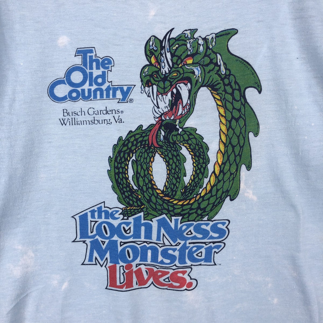 ~90'S The Old Country Busch Gardens Williamsburg Ringer T-shirt, Men's Size L polyester Blue type light blue Vintage Second Hand