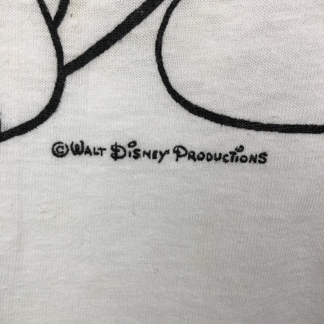 80s-90'S Disney Mickey Mouse Ringer T-shirt, Character Print T-shirt, Men's Size S (approx.), Vintage unclear white type Vintage Second Hand