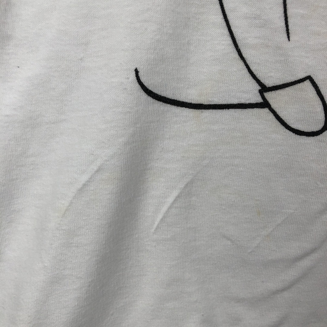 80s-90'S Disney Mickey Mouse Ringer T-shirt, Character Print T-shirt, Men's Size S (approx.), Vintage unclear white type Vintage Second Hand