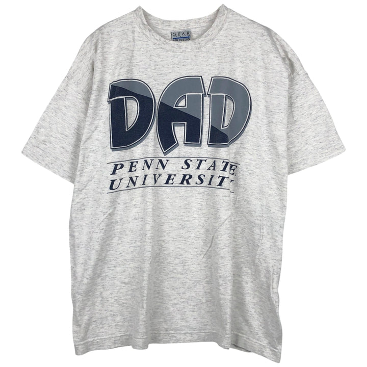 GEAR PENN University of Pennsylvania College T-Shirt, Made in USA, Men's Size L (Equivalent), Vintage cotton gray type Vintage Second Hand
