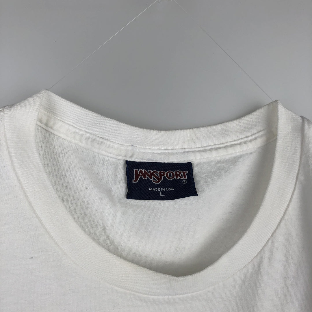 Jansport College T-shirt, Men's Size L (approx.), Vintage unclear white type Vintage Second Hand