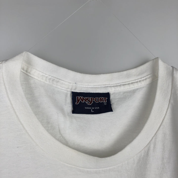 Jansport College T-shirt, Men's Size L (approx.), Vintage unclear white type Vintage Second Hand