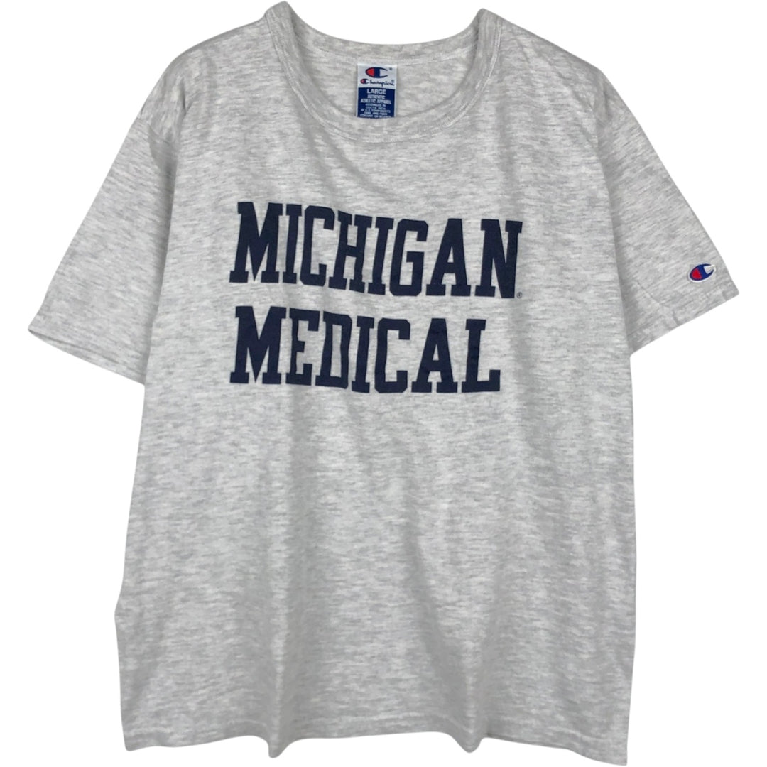 Champion Authentic Athletic Apple University of Michigan College T-Shirt, Men's Size L (approx.), Vintage cotton gray type Vintage Second Hand