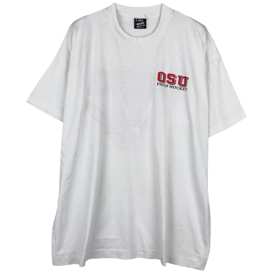 90'S Fruit of the Loom BEST OHIO STATE Ohio State University College T-Shirt, Made in USA, Men's XL equivalent, Vintage cotton white type Vintage Second Hand