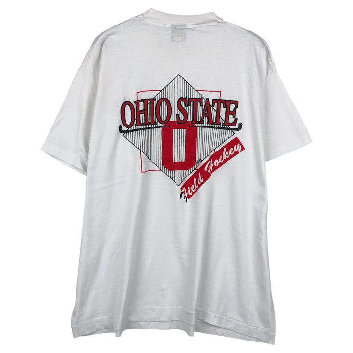 90'S Fruit of the Loom BEST OHIO STATE Ohio State University College T-Shirt, Made in USA, Men's XL equivalent, Vintage cotton white type Vintage Second Hand