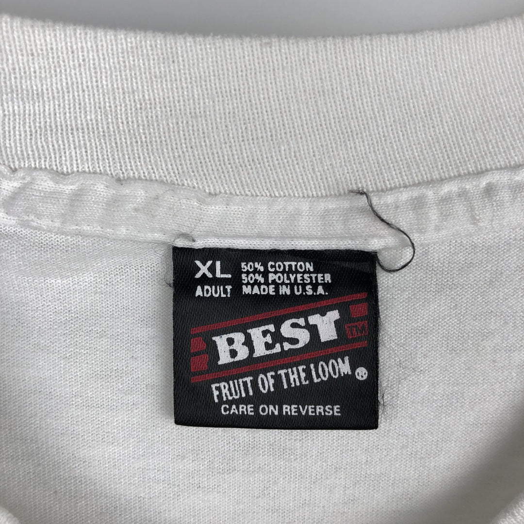 90'S Fruit of the Loom BEST OHIO STATE Ohio State University College T-Shirt, Made in USA, Men's XL equivalent, Vintage cotton white type Vintage Second Hand