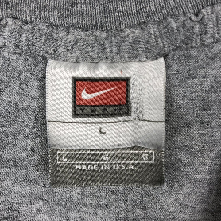 Nike Team College T-Shirt, Made in USA, Men's Size L (approx.) cotton gray type Vintage Second Hand