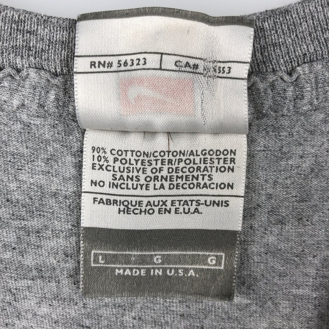 Nike Team College T-Shirt, Made in USA, Men's Size L (approx.) cotton gray type Vintage Second Hand