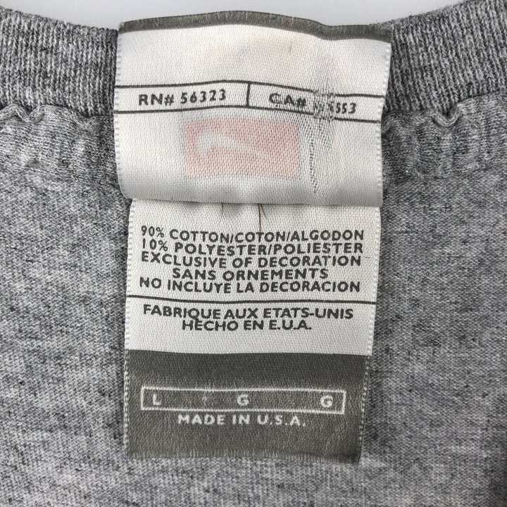 Nike Team College T-Shirt, Made in USA, Men's Size L (approx.) cotton gray type Vintage Second Hand