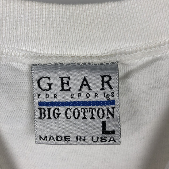 GEAR College T-shirt, Made in USA, Men's Size L cotton white type Vintage Second Hand