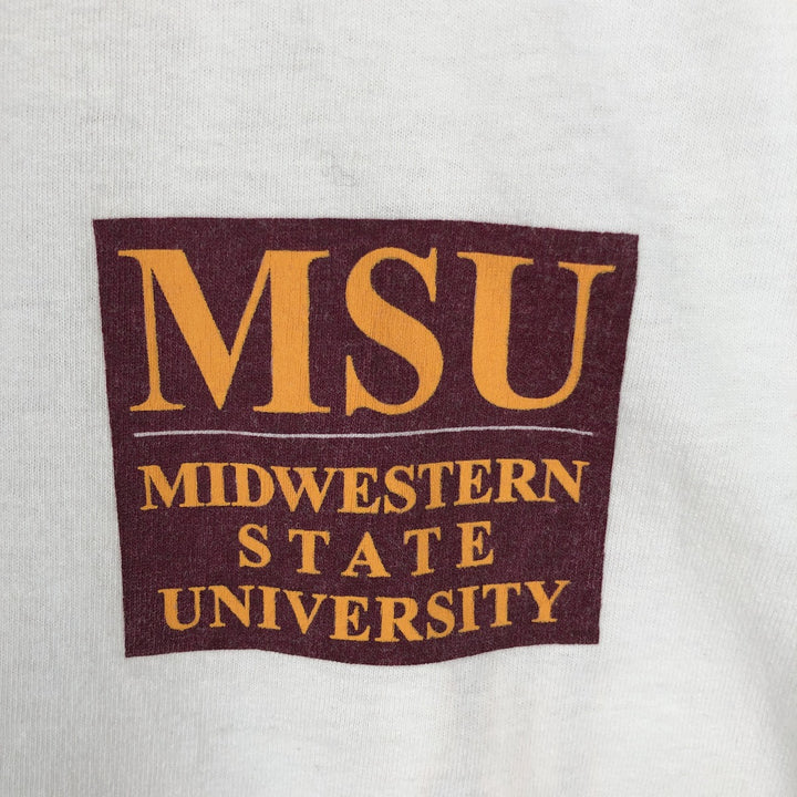 GEAR College T-shirt, Made in USA, Men's Size L cotton white type Vintage Second Hand
