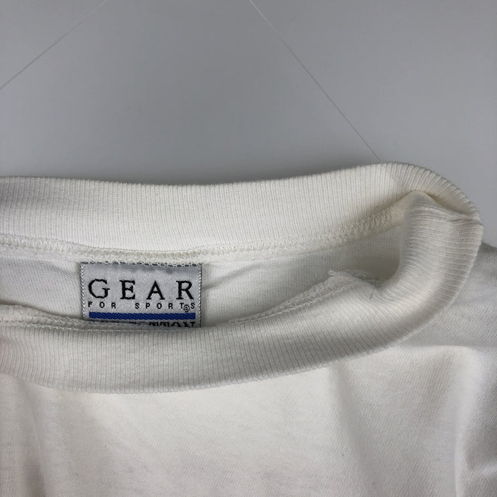 GEAR College T-shirt, Made in USA, Men's Size L cotton white type Vintage Second Hand