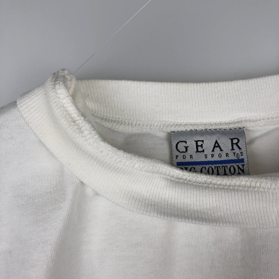 GEAR College T-shirt, Made in USA, Men's Size L cotton white type Vintage Second Hand